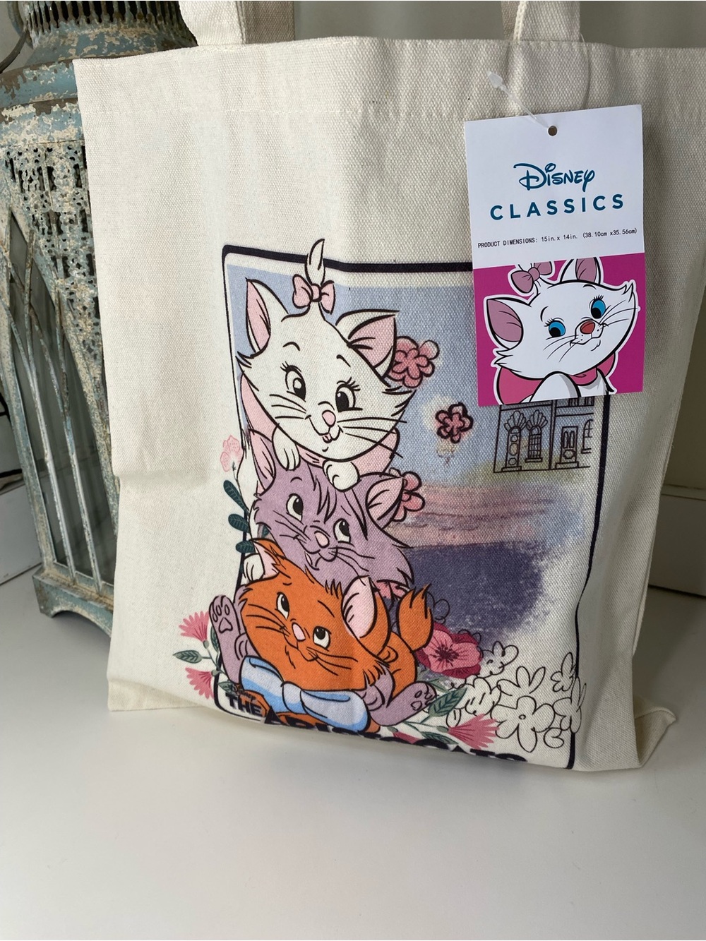 Disney Classics Marie Pink and White Character Canvas Tote